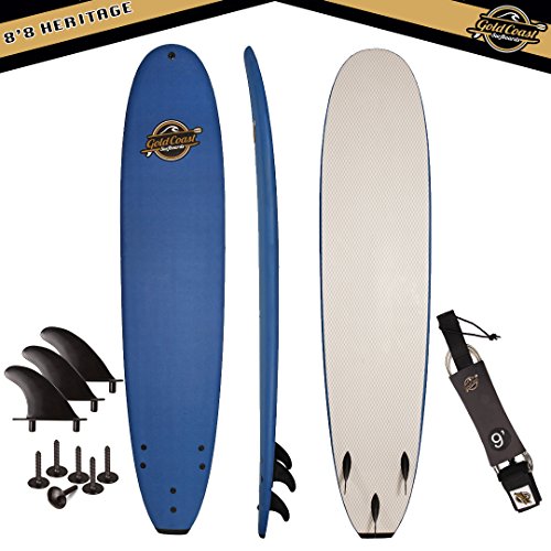 Beginner Soft Top Surfboard Long Board by Gold Coast Surfboards 88 Heritage Surfboard 